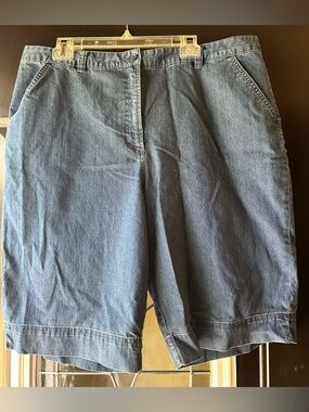 Size 18 Kim Rogers Classic Denim Bermuda Shorts - Blue